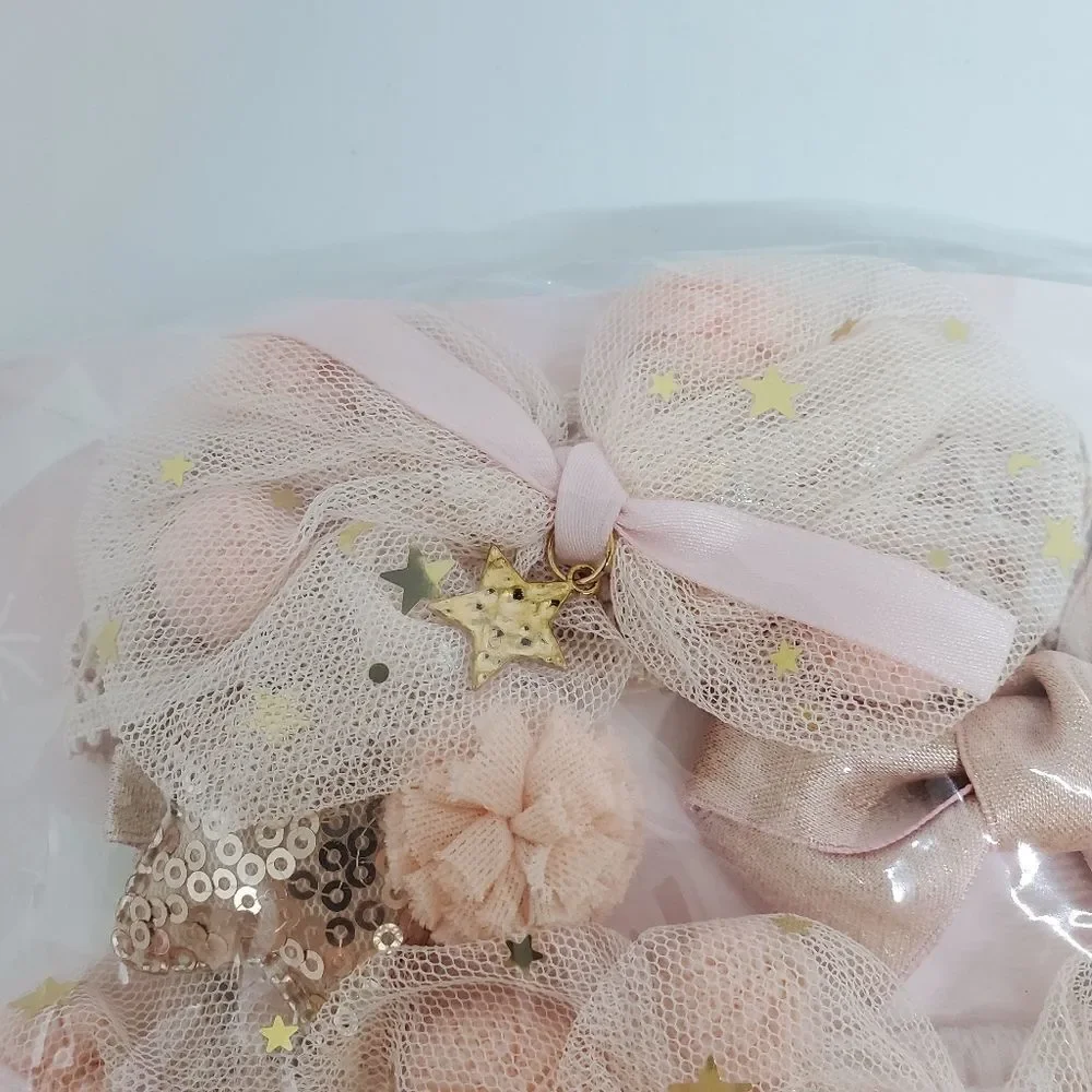 NIB Chicbaby Pink & Gold Hair Accessories & Socks
